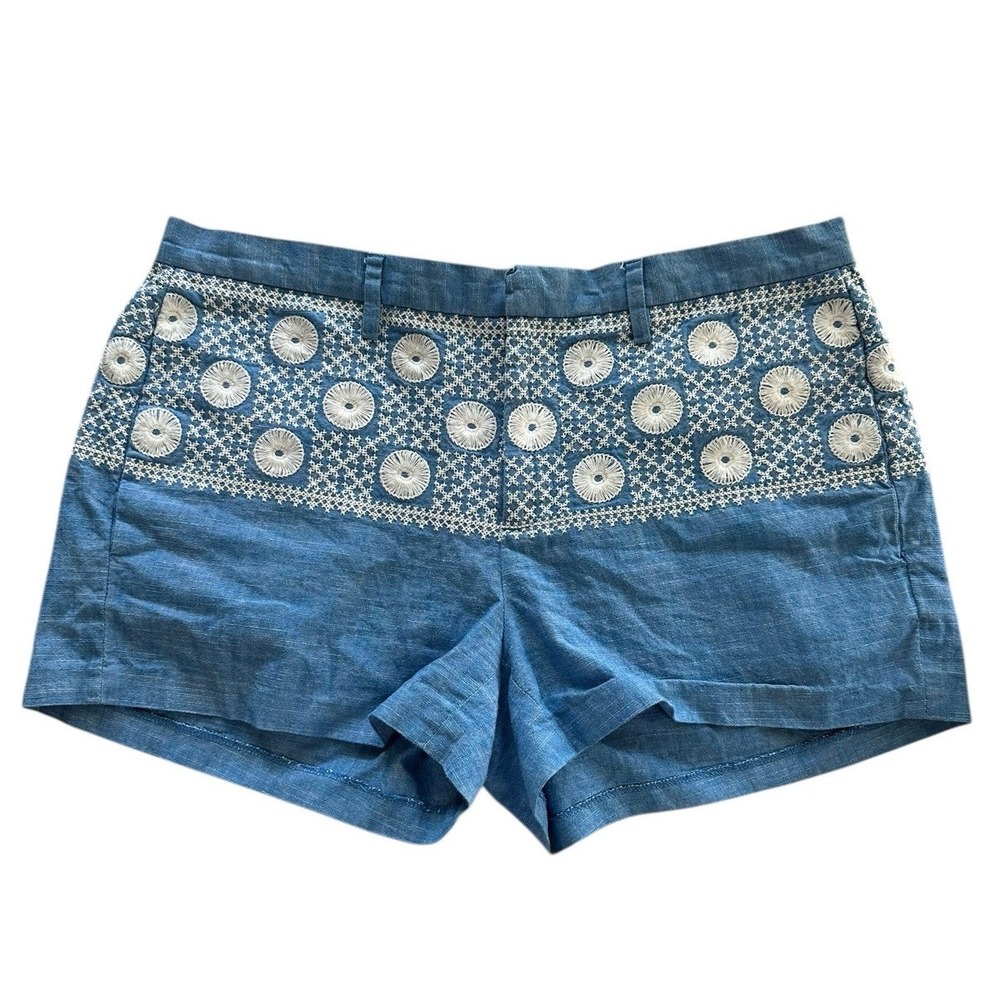 Madewell Blue Embroidered Women Shorts